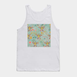 Garden of hummingbirds teal Tank Top